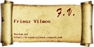 Friesz Vilmos névjegykártya
