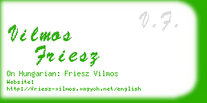vilmos friesz business card